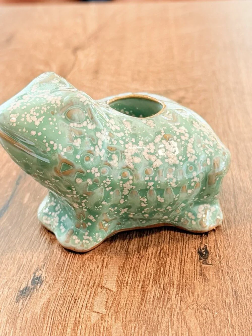 Creative Coop‎ Design Stoneware Frog Toad Taper Candle Holder Gift Decor Green